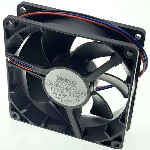 Vista 4 de D0925W14B7PZA58 Ventilador de enfriamiento 14V 0.17A 92X92X25mm Ventilador de enfriamiento silencioso impermeable, ventilador IP55 de 3 hilos