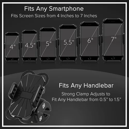 Vista 2 de E Tronic Edge Soporte de teléfono para bicicleta – Soporte giratorio para teléfono celular para manillar de bicicleta compatible con iPhone 12, 11