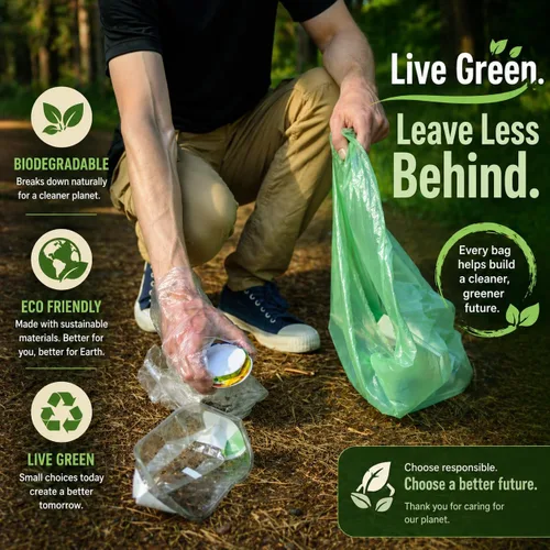 Vista 6 de Bolsas de basura biodegradables para cocina alta de 13 galones (120 bolsas), ecológicas, medianas, ecológicas, de 55 litros, aptas para vertederos