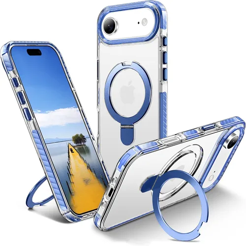 Vista 38 de UMIONE - Funda con diseño de anillo magnético giratorio de 360° para iPhone 11, soporte de bucle invisible integrado, compatible con Magsafe, funda