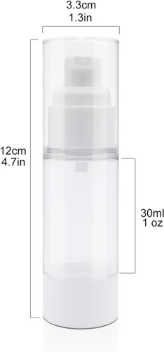 Vista 2 de TRENDBOX Botellas de viaje con bomba de vacío sin aire de 1.0 fl oz / 1 oz para lociones, crema, paquete de 4