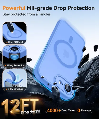 Vista 160 de CANSHN Funda magnética compatible con iPhone Air (6.5 pulgadas), mejorada [protección completa de la cámara] [compatible con Magsafe]