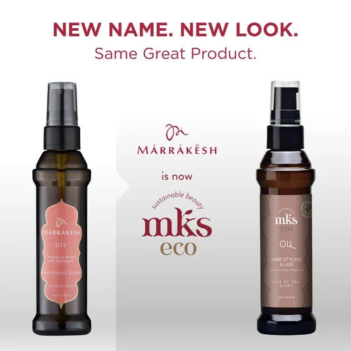 Vista 2 de MKS eco Oil - Elixir de peinado para el cabello, aceite de argán marroquí, aceite de semilla de cáñamo, hidrata y nutre el cabello, controla