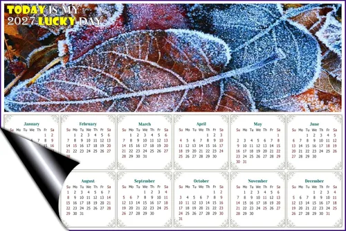 Vista 2 de 2024 - Imanes de calendario - Today is my Lucky Day - Resistente a la decoloración, desgarros y agua - Edición #36