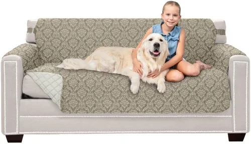 Vista 33 de Sofa Shield - Funda para sofá Loveseat con correa patentada, protector de cojín, funda reversible diseñada en EE. UU. resistente a manchas