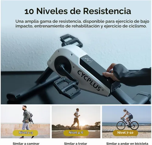 Vista 3 de CYCPLUS Mini ejercitador de pedal DC1, motor sin escobillas autoalimentado de 160 W, modo ERG y sincronización de aplicaciones, resistencia