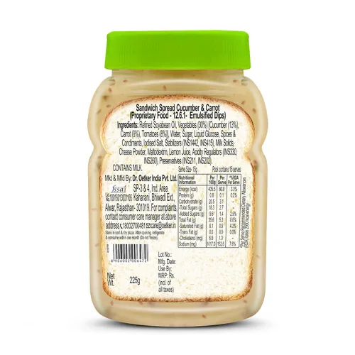 Vista 2 de Funfoods Sándwich de pepino y zanahoria para untar sin huevo, 10.58 oz