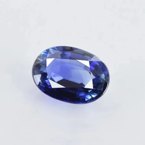 Vista 4 de RASAV GEMS - Zafiro azul natural de 0.280 x 0.201in, ovalado facetado, 1.02 quilates, piedras preciosas de zafiro azul 100% natural, zafiro