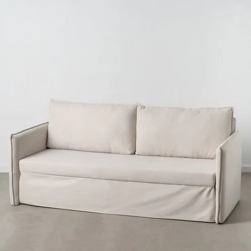 Vista 3 de Sofá Beige Poliéster Lino 210 x 93 x 95 cm