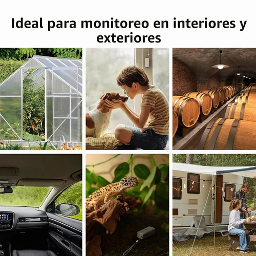 Vista 7 de SwitchBot IP65 Termómetro Higrómetro para interiores y exteriores inalámbrico Alcance Bluetooth de 394 pies, termómetro para refrigerador