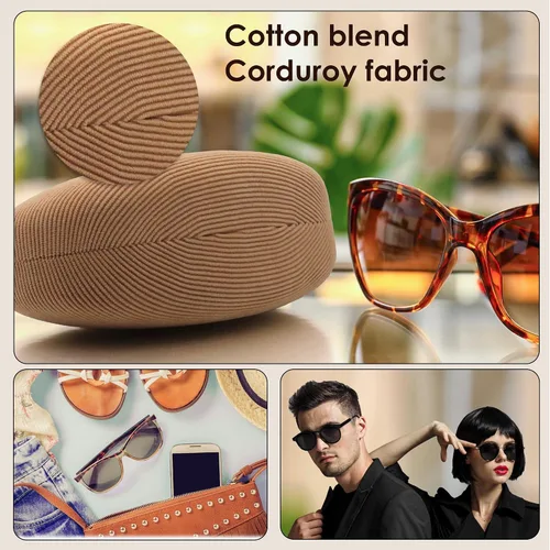 Vista 6 de Estuche grande rígido para gafas de sol MyEyeglassCase se adapta a gafas de sol curvas grandes, con bolsa de microfibra y paño de limpieza