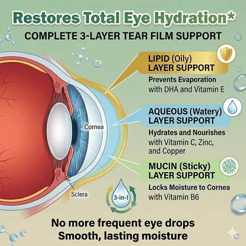 Vista 6 de AREDS 2 Plus Suplemento de vitamina para los ojos, suplementos de luteína y zeaxantina con DHA para personas mayores macular, apoya la claridad