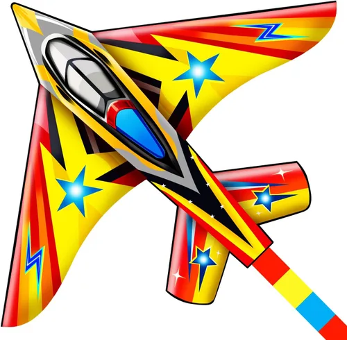 Vista 6 de HONBO 58" Fighter Plane - Kite for Kids & Adults, Easy to Fly, Beach Trip Beginner Kite with Reel and 200ft String