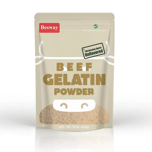 Vista 7 de Besway Gelatina de carne en polvo sin sabor 8 oz, gelatina culinaria para gomitas, malvaviscos, postres y más, sin OMG, Halal, Keto, producto