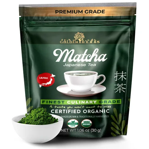 Vista 9 de Golden Herbs Matcha Superior Ceremonial Blend Polvo de té verde de Uji, Kyoto, USDA orgánico, sin gluten, vegano 100% puro sin azúcar, sin aditivos