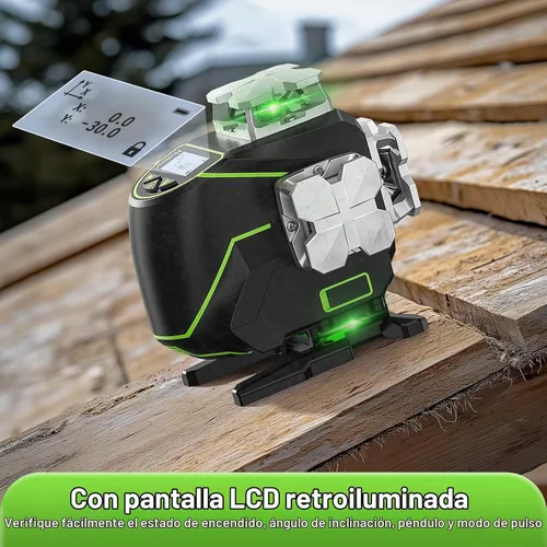 Vista 2 de Huepar Nivel láser S04CG 4D 360 autonivelante con poste de nivel láser profesional de 12 pies/3,7 M