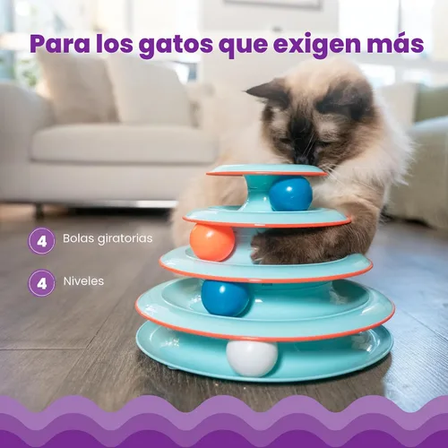 Vista 3 de Petstages - Juguete interactivo para gatos Chase Meowtain de 4 niveles