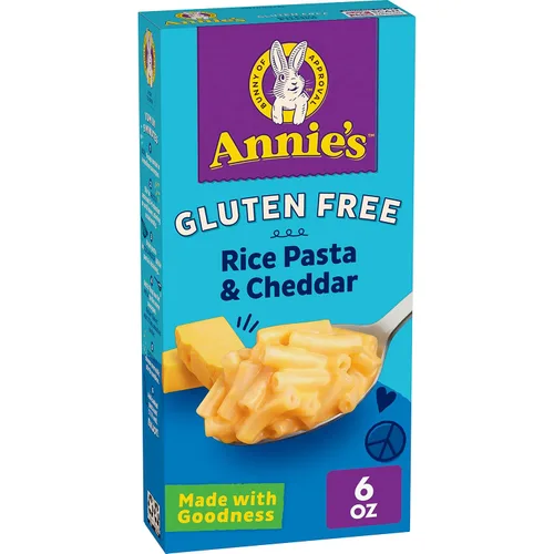 Vista 6 de Annie's Pasta de arroz y queso cheddar sin gluten, hecha con queso real, 6 onzas (paquete de 12)
