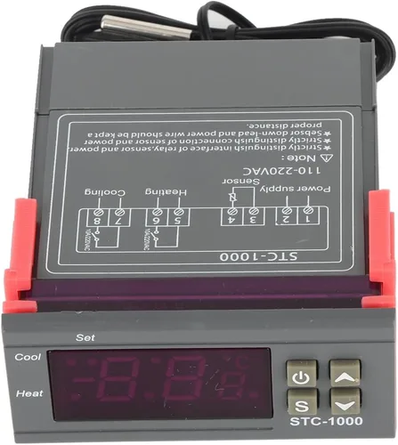 Vista 6 de Jeffergarden STC 1000 - Controlador digital de temperatura, termostato conmutable Celsius Fahrenheit con sensor de 3.3 ft, para acuario, terrario