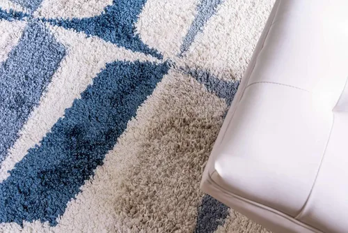 Vista 4 de Unique Loom Hygge Shag Collection - Alfombra moderna de inspiración marroquí, diseño geométrico, felpa y acogedora