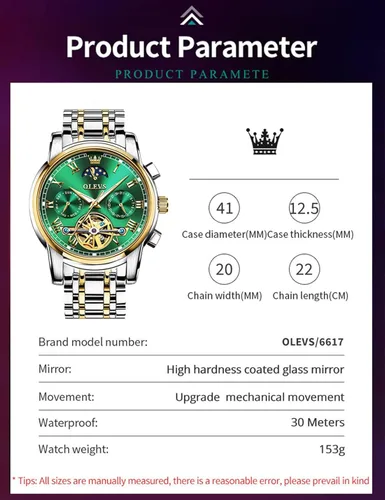 Vista 7 de OLEVS Relojes automáticos de cuerda automática para hombre, fecha y día, calendario, relojes de acero inoxidable, movimiento de esqueleto