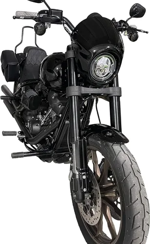 Vista 2 de Estriberas de Carretera Protector de Motor Barra Antivuelco Soporte de Protección Compatible con Harley Softail Street Bob FXBB, Low Rider FXLR