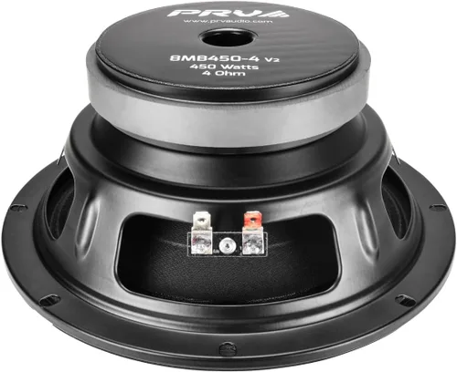 Vista 5 de PRV AUDIO 8MB450-4 v2 8" Altavoz de bajos medios 4 ohmios Altavoz de audio profesional 93.5dB 450 vatios Bobina de voz de 2" (individual)