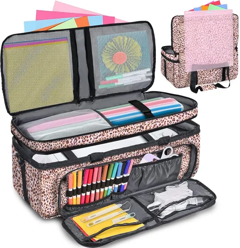 Vista 11 de IMAGINING Estuche de transporte para Cricut Maker 3, Maker 4, Bolsa de máquina de doble capa con cubierta para Cricut Explore 4, Explore 3, Explore