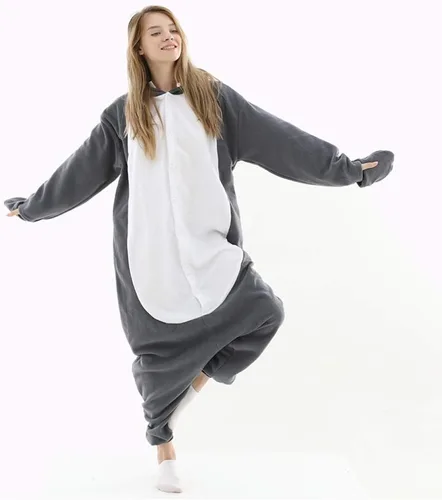 Vista 6 de Pijama mameluco de tiburón para mujer, disfraz de tiburón