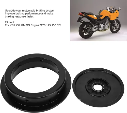 Vista 5 de Brida de freno de tambor trasero de motocicleta Brida de freno de tambor trasero de motocicleta de aleación de aluminio negro para YBR CG GN GS