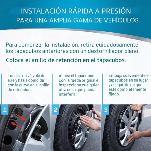 Vista 4 de BDK Tapacubos para Toyota Corolla de 16 pulgadas, cuatro (4) piezas, sin corrosión y resistentes, grado resistente al calor completo y a