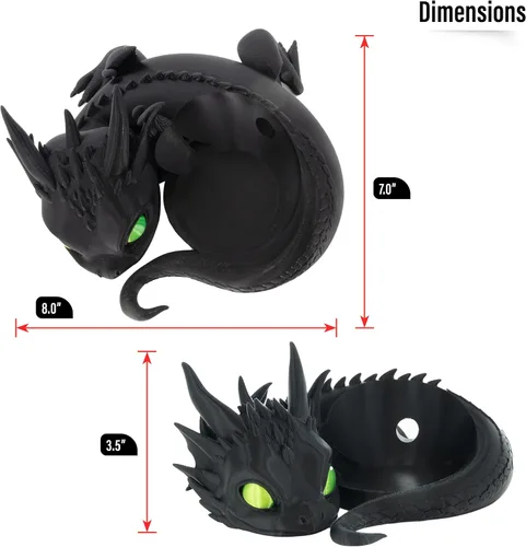 Vista 4 de Costume Wizard Soporte Dragon para Echo Dot 4ª/5ª generación, 3D impreso Dragon Amazon Echo altavoces de escritorio, soporte para Echo Dot 5ª Negro