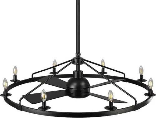 Vista 7 de Ventiladores de techo de granja con luces y control remoto, ventilador