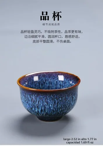 Vista 4 de Liang baobao Juego de 4 tazas de té de degustación, taza de té china de 2 Azul