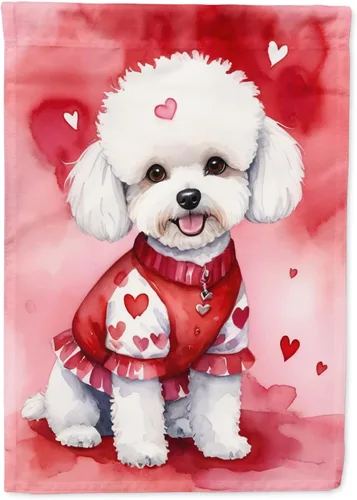 Vista 49 de Caroline's Treasures DAC5252GF Affenpinscher - Bandera de jardín con texto en inglés "My Valentine", bandera decorativa para patio exterior, patio