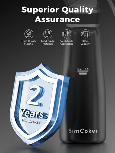 Vista 3 de Dispensador profesional de crema batida de aluminio de 16.9 fl oz / 1 pinta, batidor de crema a prueba de fugas con 3 puntas de decoración, probado