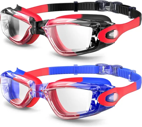 Vista 14 de Gafas de natación Braylin, paquete de 2 gafas de natación, antivaho, sin fugas para adultos, hombres, mujeres y jóvenes