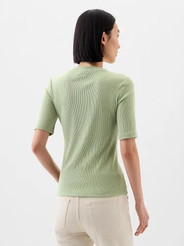Vista 2 de GAP Henley de manga corta acanalada para mujer