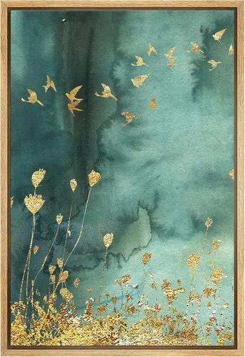 Vista 10 de SIGNFORD Lienzo enmarcado para pared, pinos sepia, bosques, bosques, naturaleza, ilustraciones de área silvestre, arte digital, arte moderno