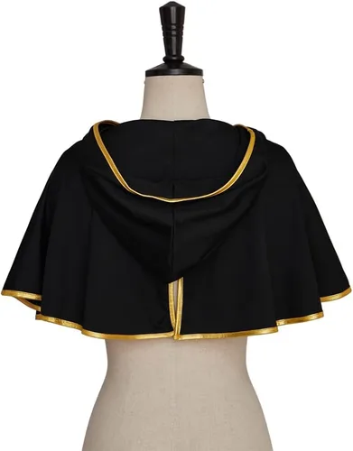 Vista 5 de Disfraz de trébol negro para cosplay, capa de Asta capa con capucha y diadema para hombres