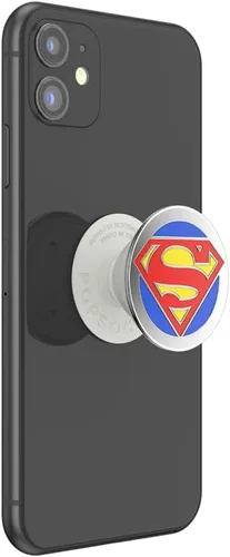 Vista 2 de PopSockets Agarre para teléfono con soporte expandible, empuñaduras de CC esmaltadas - Esmalte Superman