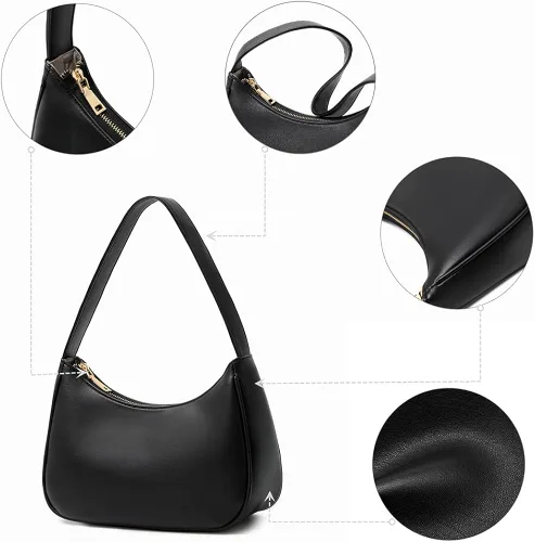 Vista 7 de CYHTWSDJ Bolsos de hombro para mujer lindo bolso de mano hobo con cierre de cremallera
