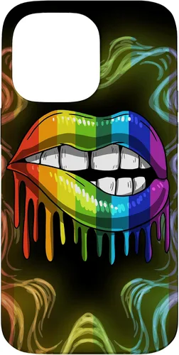 Vista 21 de Rainbow Lip Drip Lesbiana Gay Pride Bisexual Transgénero LGBT Funda para iPhone 17