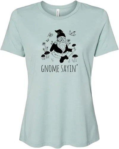 Vista 7 de Cute Women's Screen Printed Crew Neck Tee, Shirts With Sayings, Dusty Blue or Olive