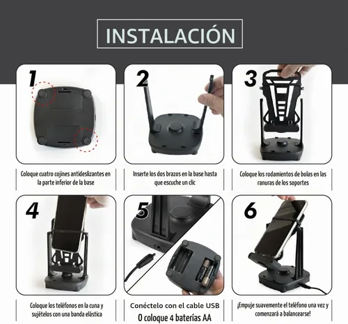 Vista 5 de Columpio para teléfono, balancín de teléfono, compatible con Pokemon Go Walker, accesorios para podómetro de teléfono celular