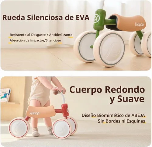 Vista 4 de kidpop Big BEE - Bicicleta de equilibrio para niños con vehículo de cuatro ruedas