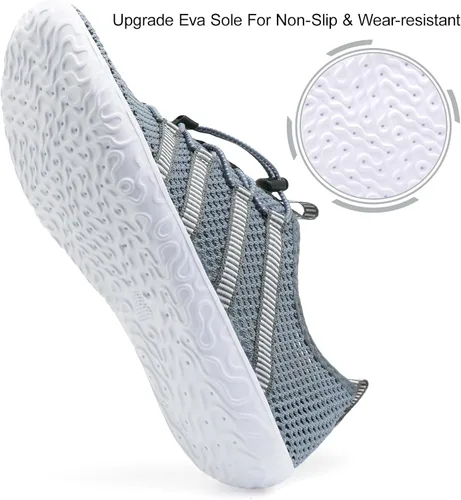 Vista 4 de JIASUQI Zapatos deportivos para senderismo y playa, zapatos acuáticos descalzos, para natación, deportes, caminar, para mujeres y hombres
