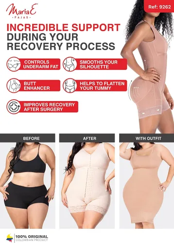 Vista 5 de MARIAE 9262 Fajas Colombianas Reductoras y Moldeadoras Postoperatorio de Cuerpo Completo para Mujeres