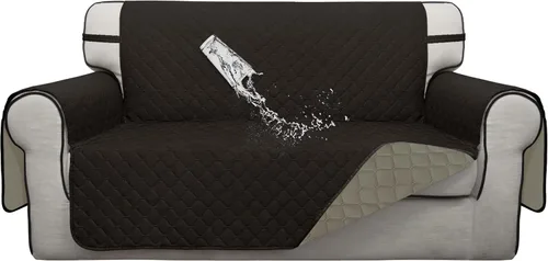 Vista 46 de ISSUNTEX Fundas de sofá de dos plazas con doble protección 100% impermeables para sala de estar, fundas para sofá de 2 cojines, protector de muebles