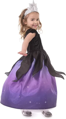 Vista 4 de Little Adventures Disfraz de bruja marina con corona suave